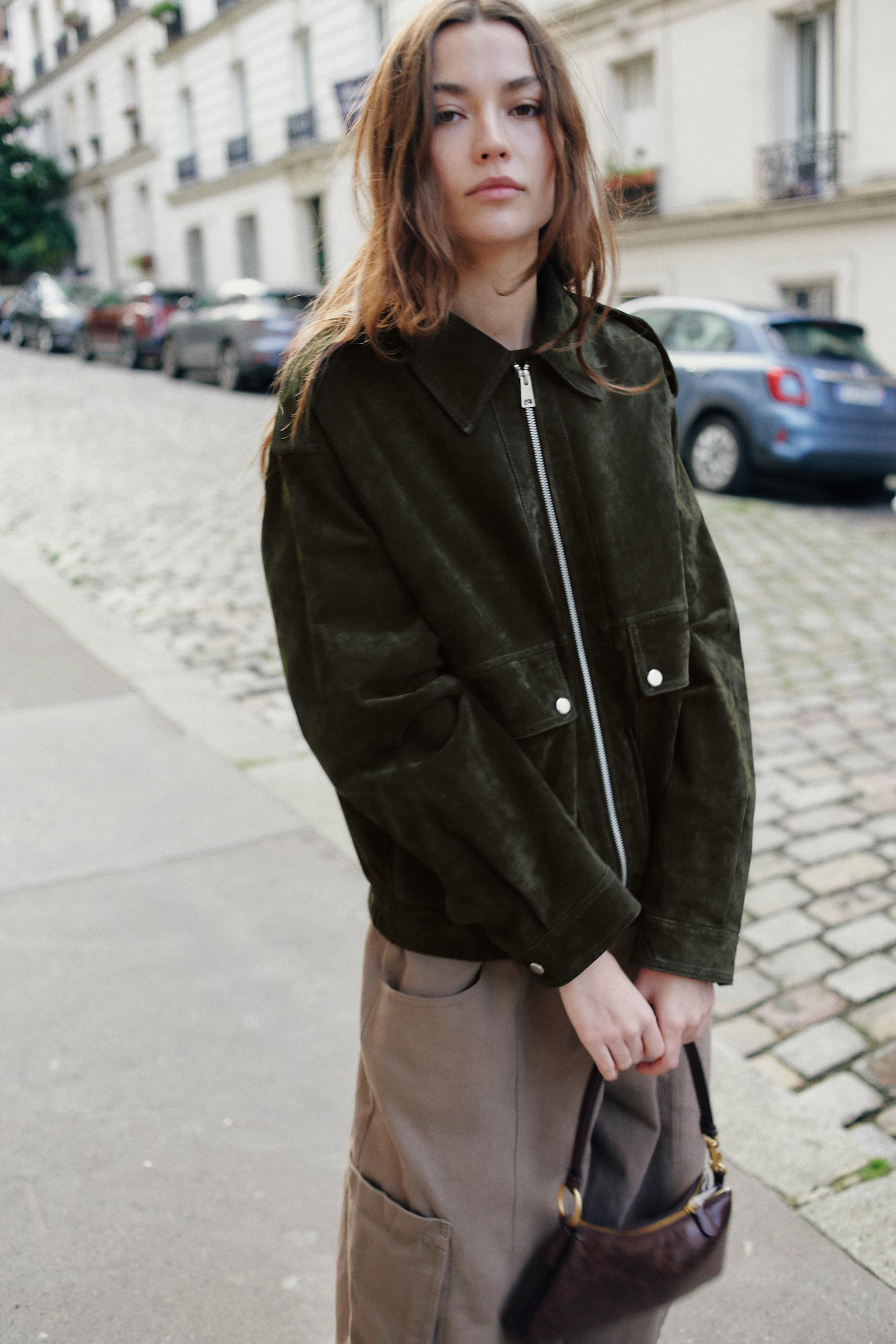 BLOUSON 100% CUIR DAIM